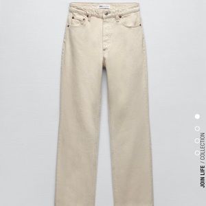 Zara Straight Leg Jeans in Ecru